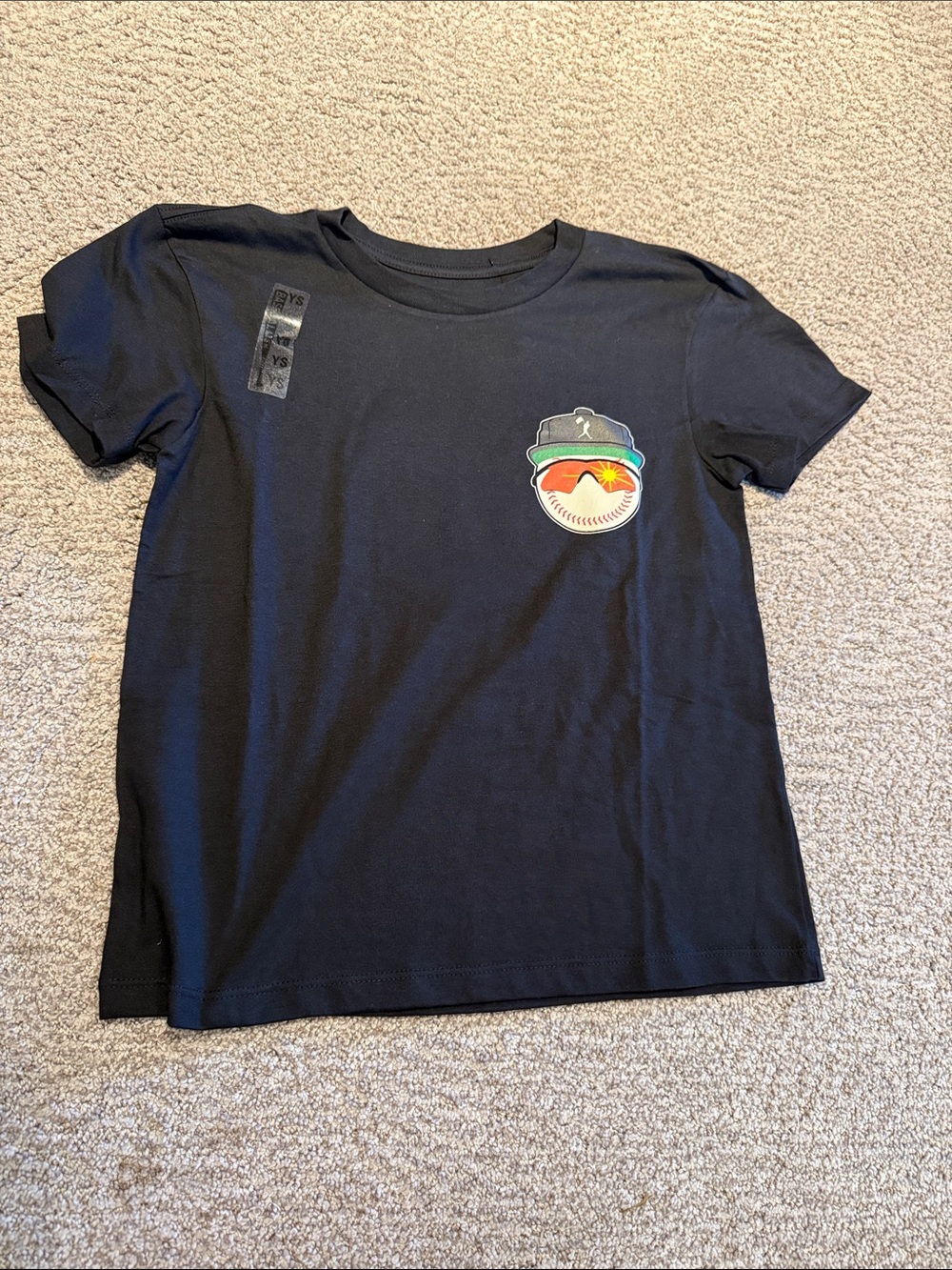 NWT Kids Black Baseballism The Future is Bright Graphic Short Sleeve Tee